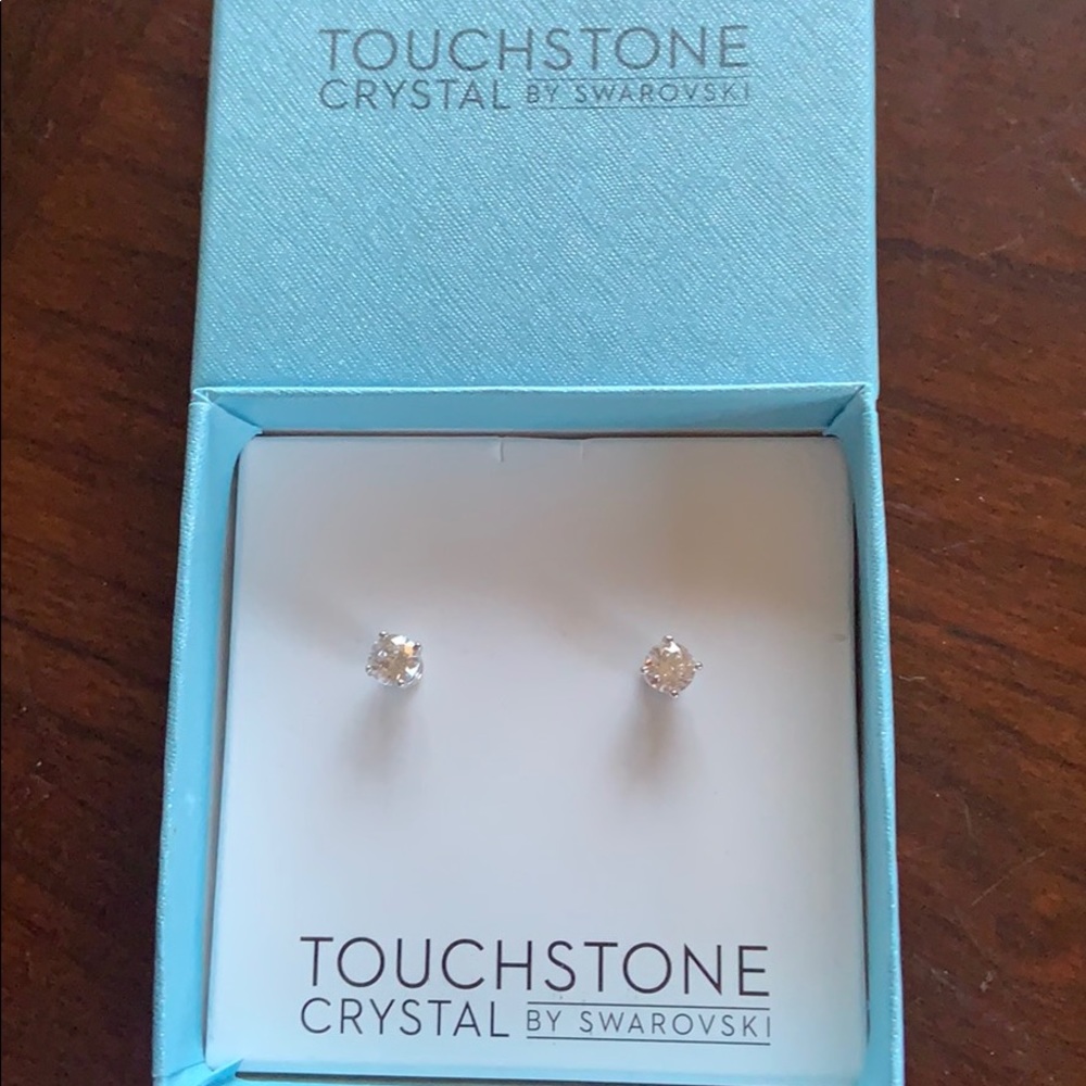 Touchstone Crystal Simple Crystal Stud Earrings